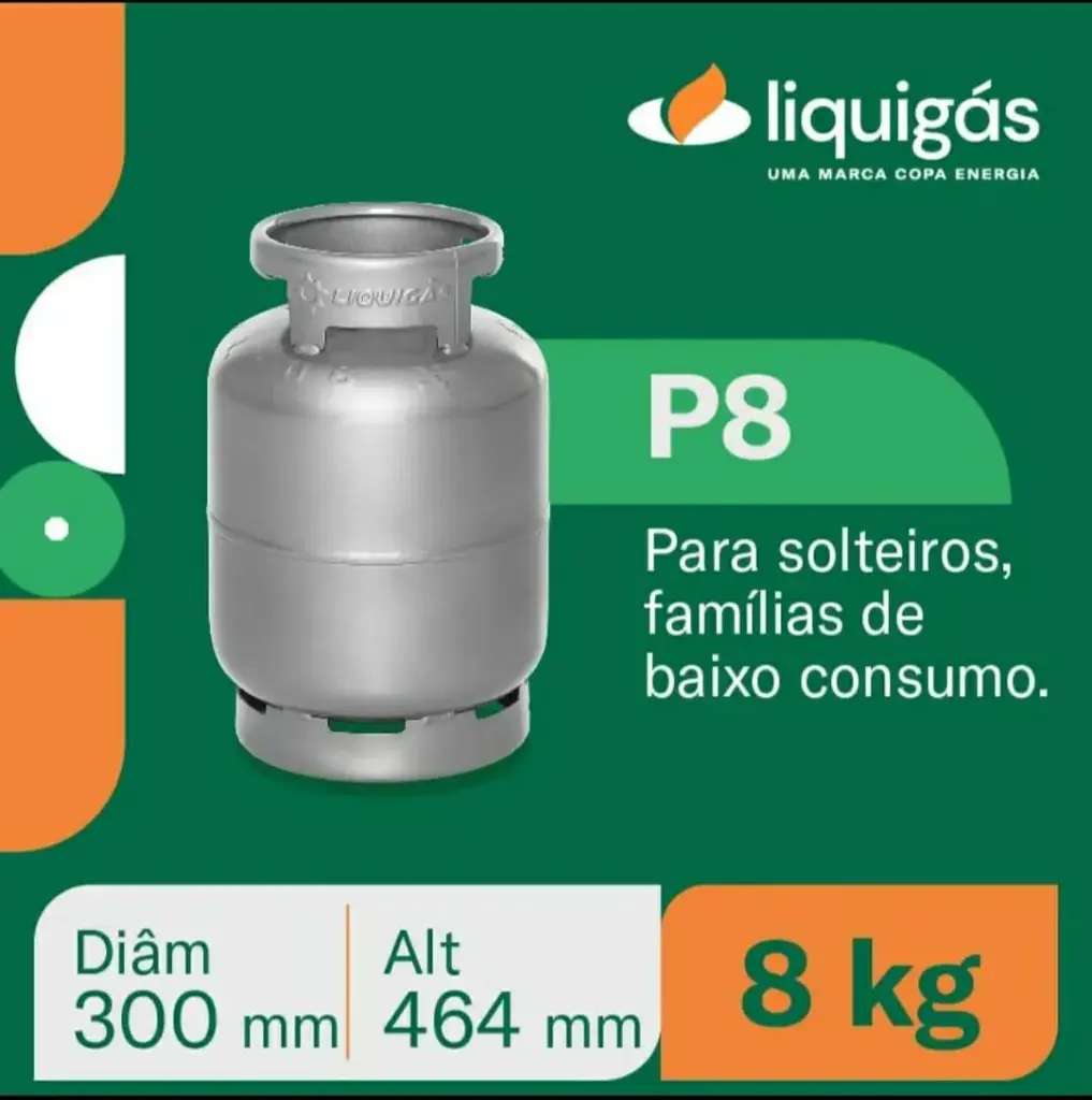 Gás Liquigás P-8 (8 kg) 